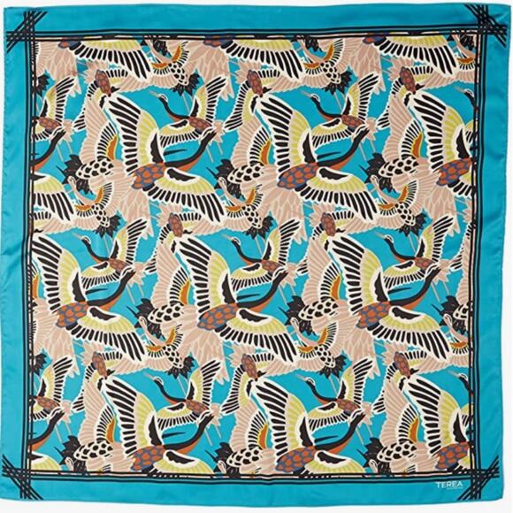 Terea Colorful Bird Pattern Oversized Scarf Nee - Picture 1 of 5